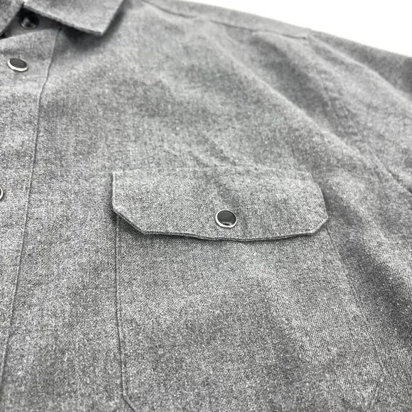 Flylow Men's Royal Shirt Pearl Snap Long Sleeve Flannel Shirt Gray Size XL - Picture 4 of 10